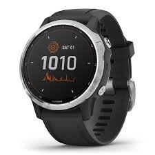 Zegarek Garmin Fenix 6S Solar Srebrny z Czarnym Paskiem